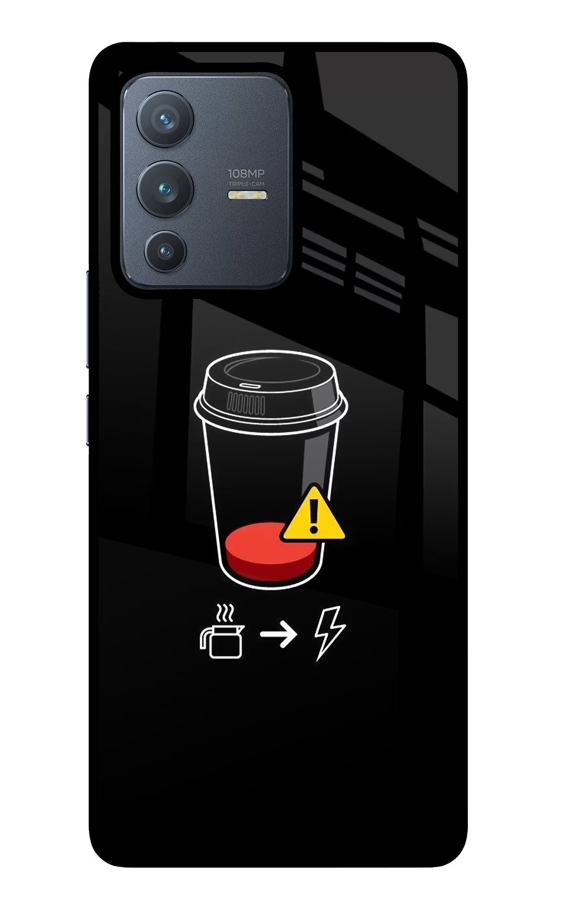 Coffee Vivo V23 Pro 5G Glass Case Back Cover by Casekaro