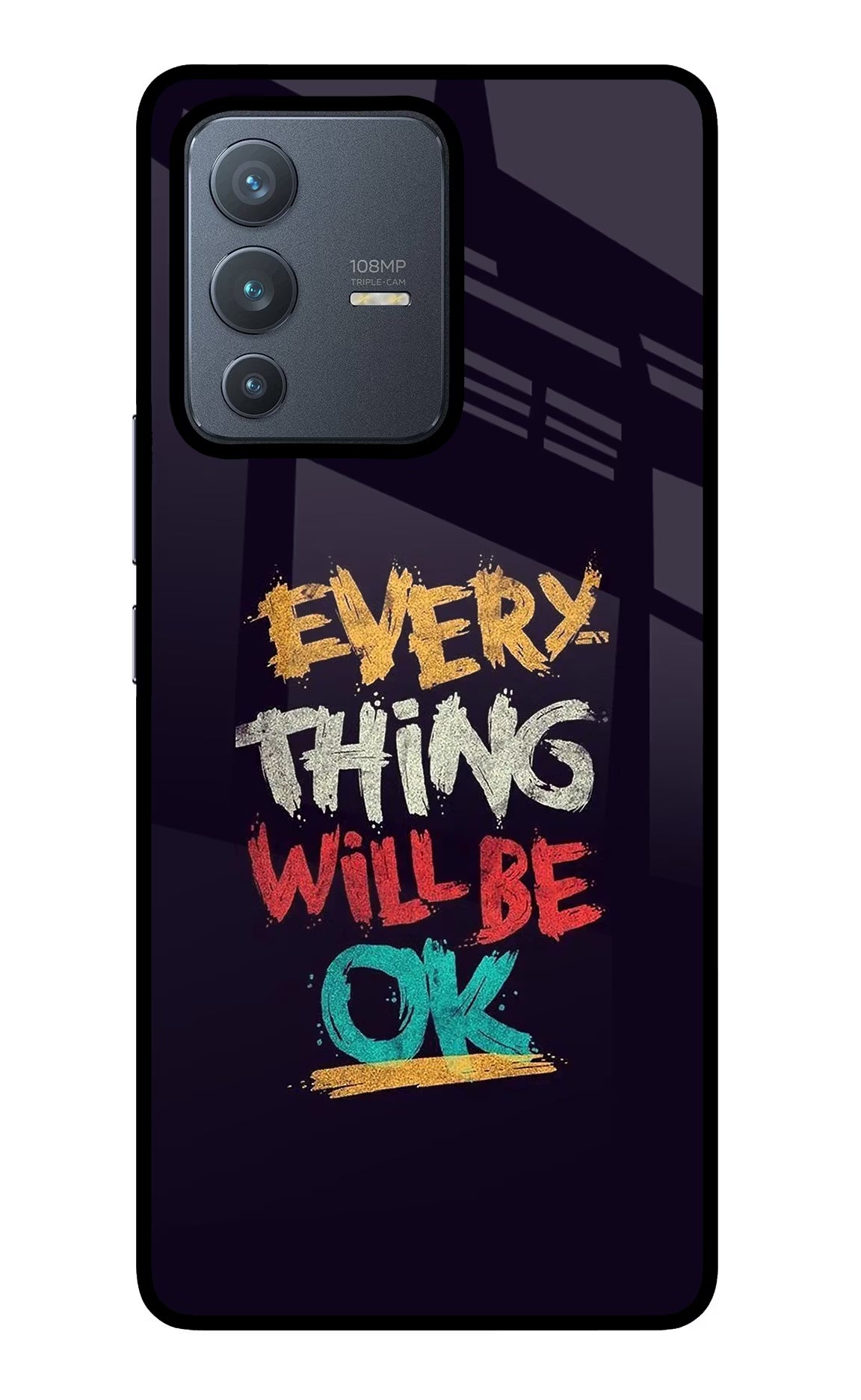 Everything Will Be Ok Vivo V23 Pro 5G Glass Case Back Cover by Casekaro