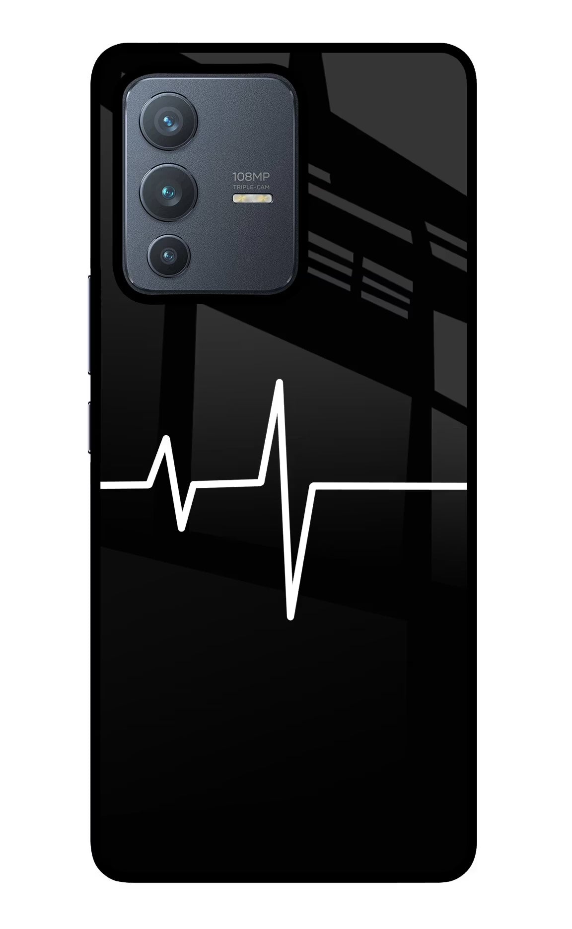 Heart Beats Vivo V23 Pro 5G Glass Case Back Cover by Casekaro