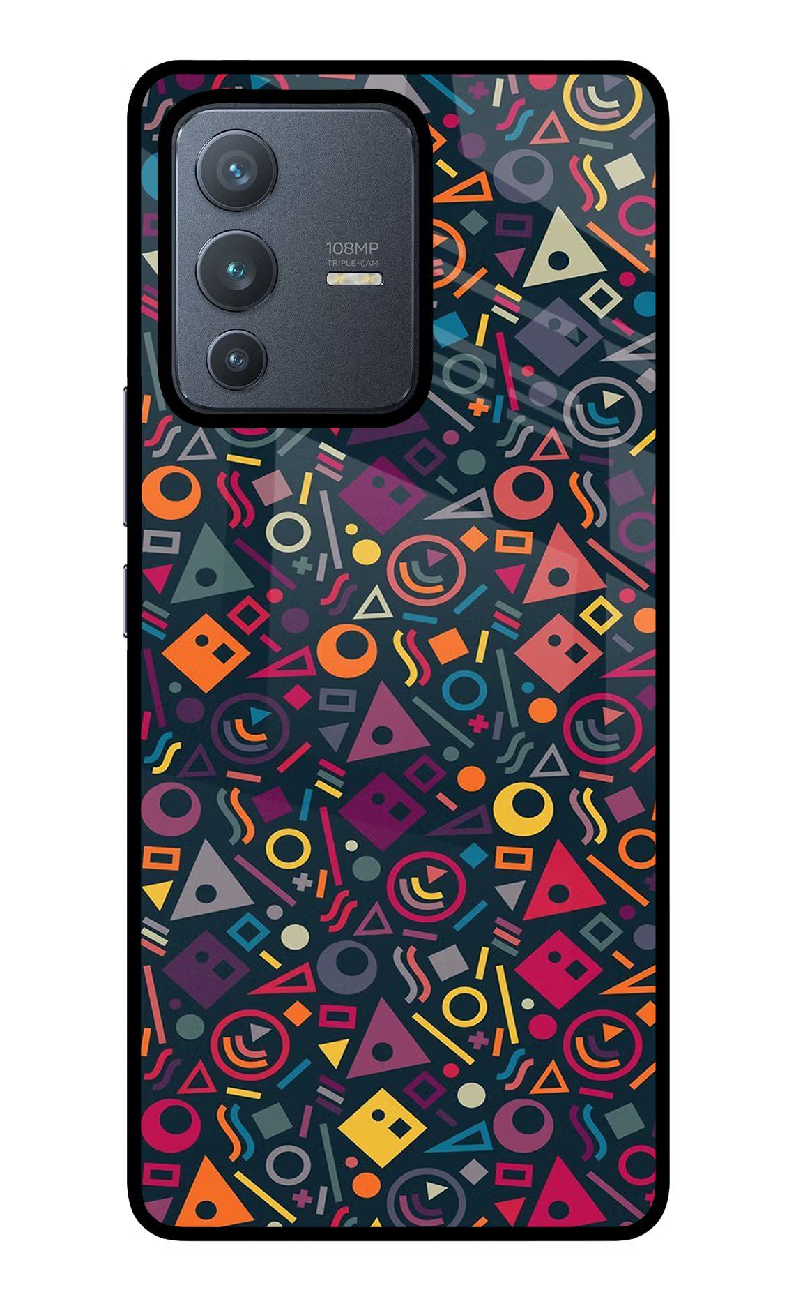 Geometric Abstract Vivo V23 Pro 5G Glass Case Back Cover by Casekaro