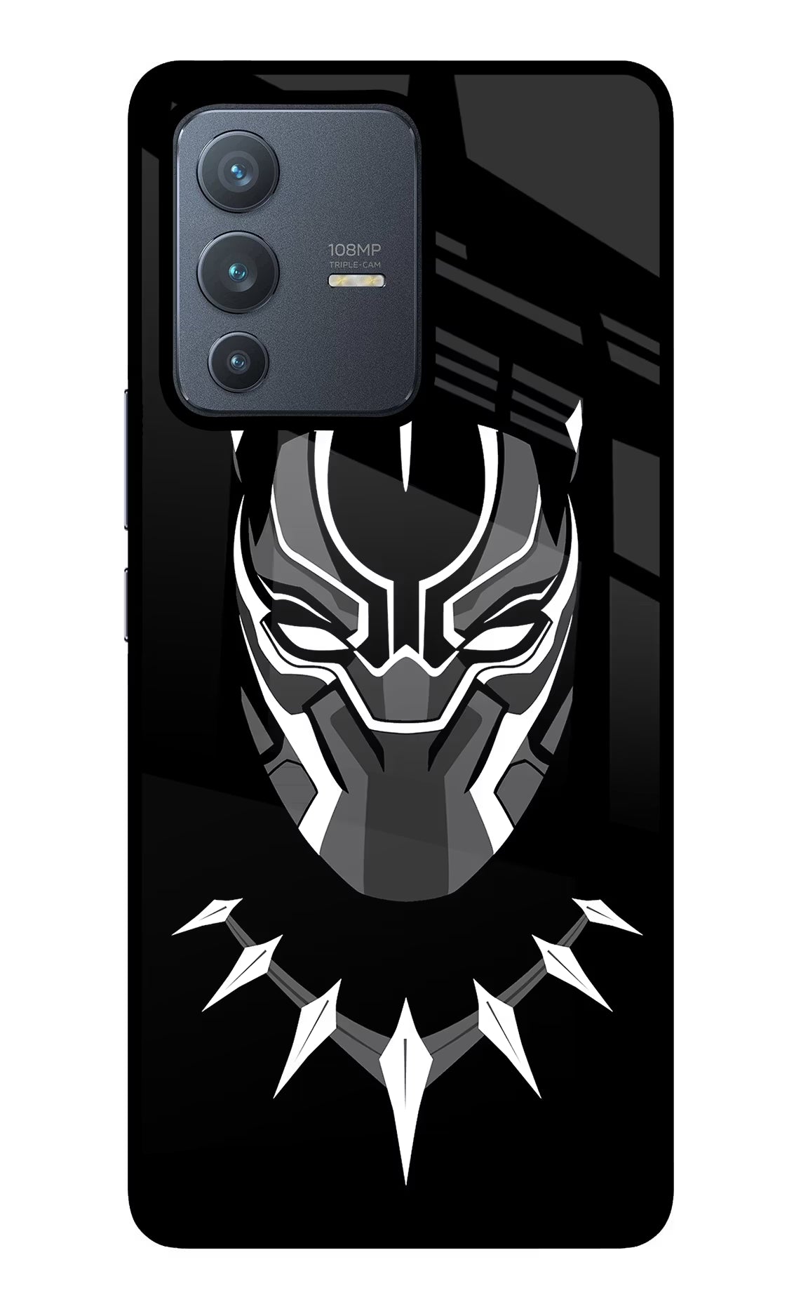 Black Panther Vivo V23 Pro 5G Glass Case Back Cover by Casekaro