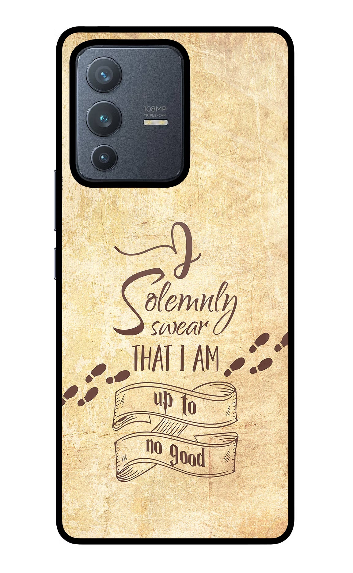 I Solemnly swear that i up to no good Vivo V23 Pro 5G Glass Case Back Cover by Casekaro