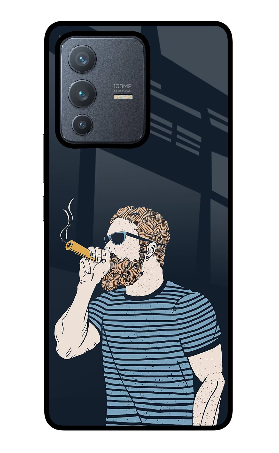 Smoking Vivo V23 Pro 5G Glass Case Back Cover by Casekaro