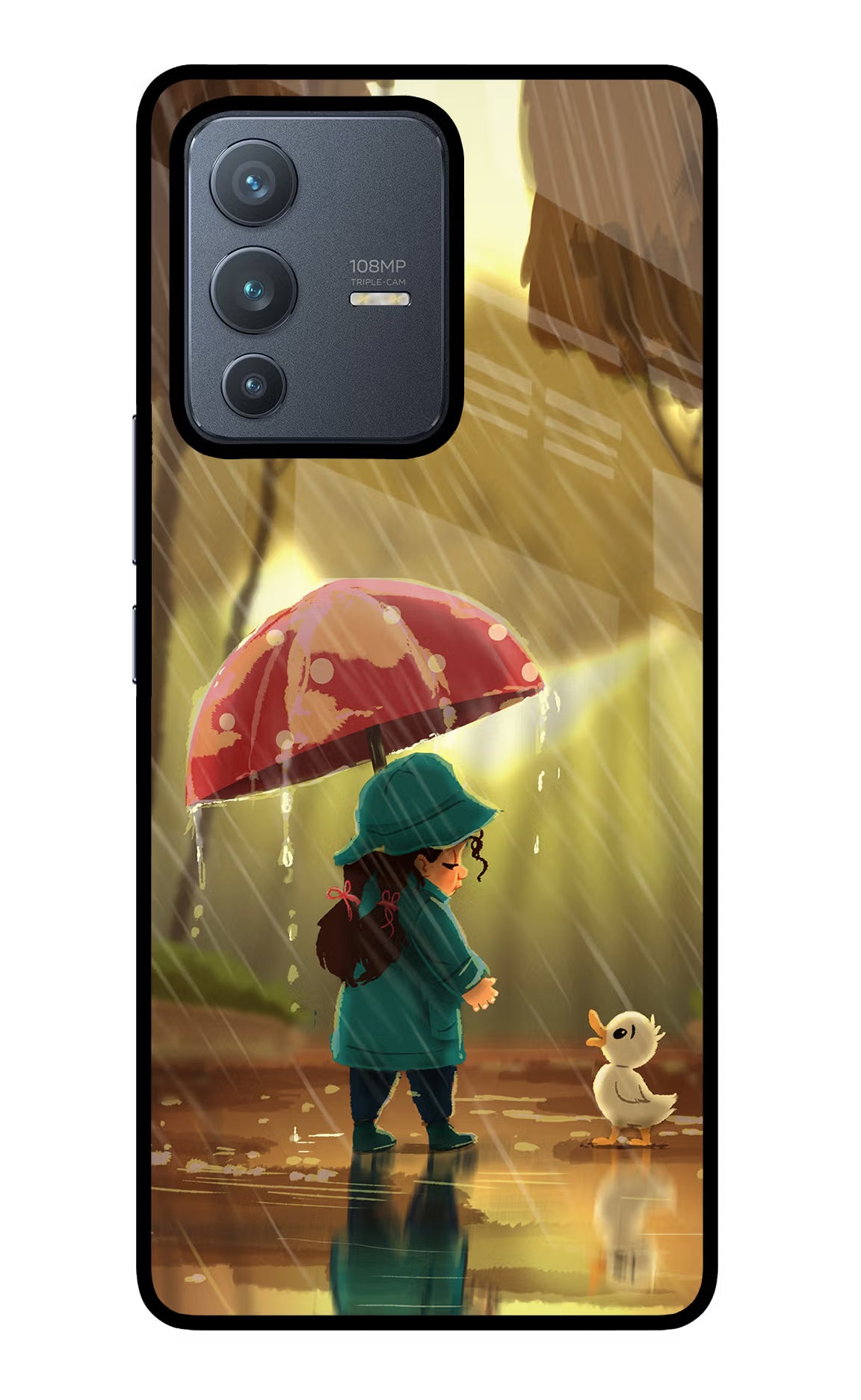 Rainy Day Vivo V23 Pro 5G Glass Case Back Cover by Casekaro