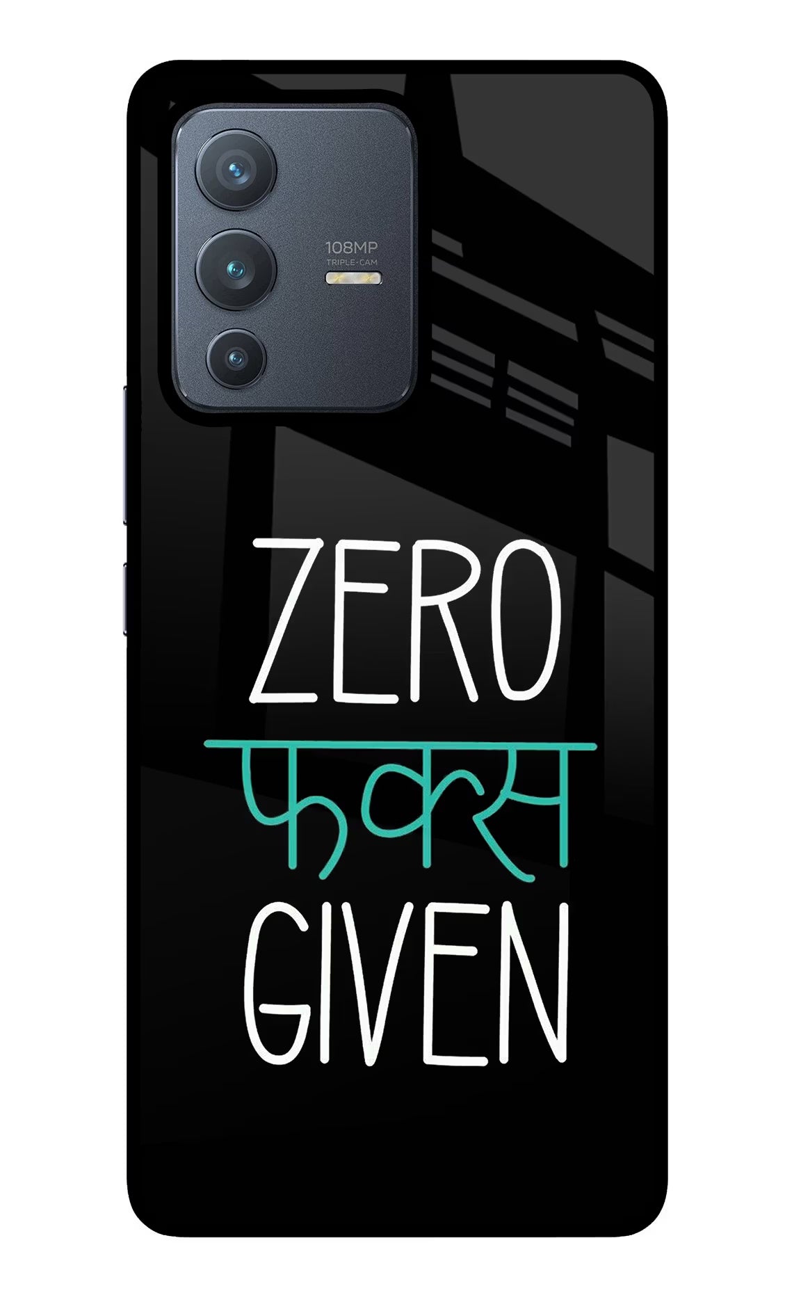 Zero Fucks Given Vivo V23 Pro 5G Glass Case Back Cover by Casekaro