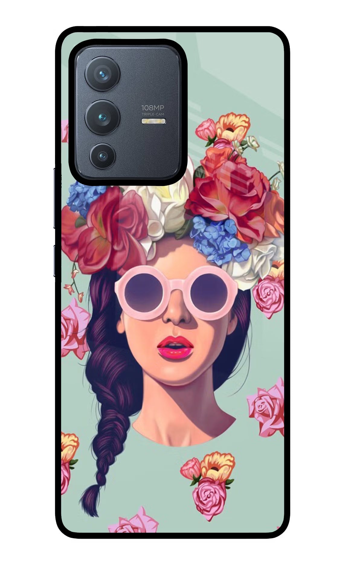 Pretty Girl Vivo V23 Pro 5G Glass Case Back Cover by Casekaro