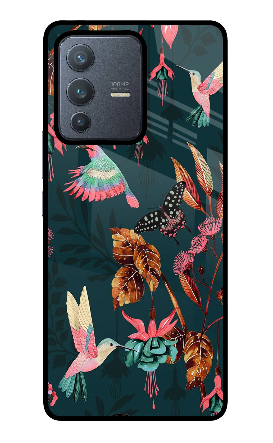 Birds Vivo V23 Pro 5G Glass Case Back Cover by Casekaro