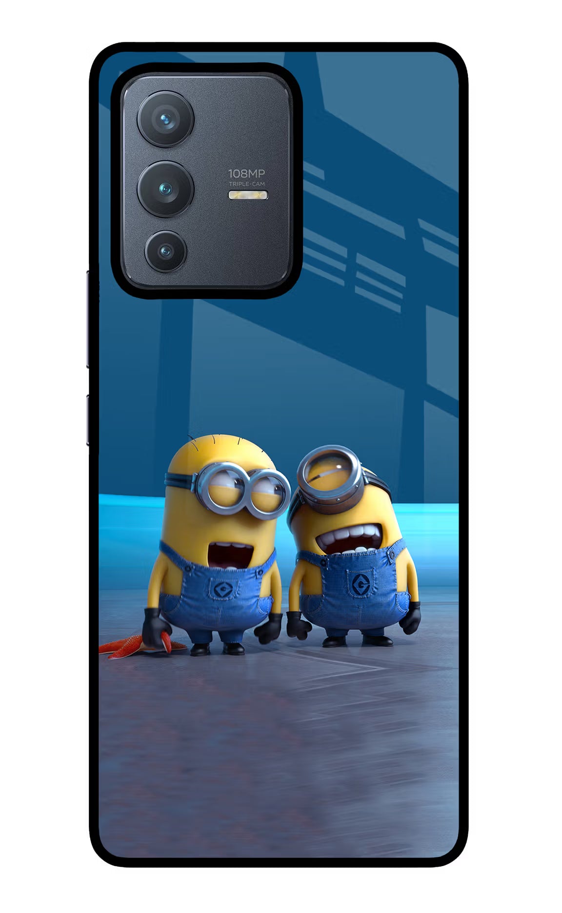 Minion Laughing Vivo V23 Pro 5G Glass Case Back Cover by Casekaro