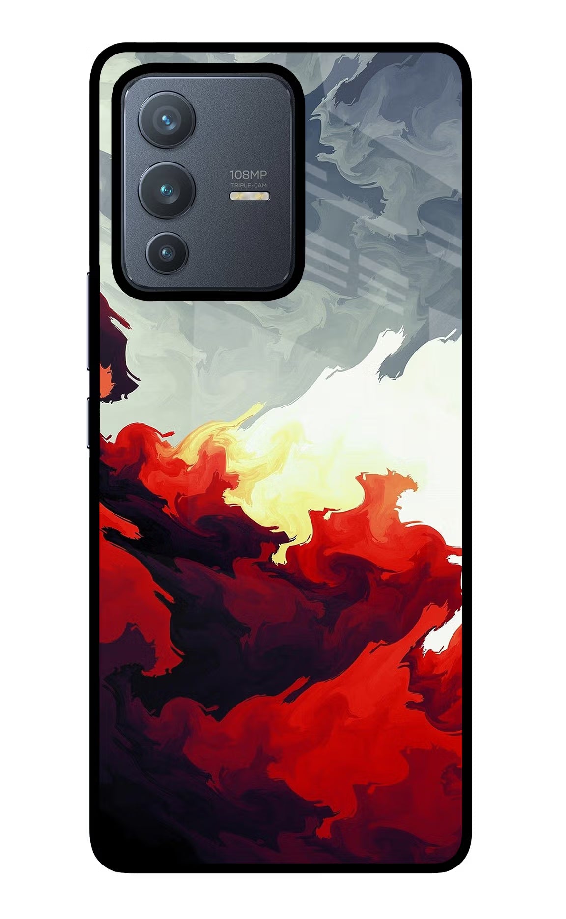 Fire Cloud Vivo V23 Pro 5G Glass Case Back Cover by Casekaro