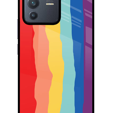 Rainbow Vivo V23 Pro 5G Glass Case Back Cover by Casekaro