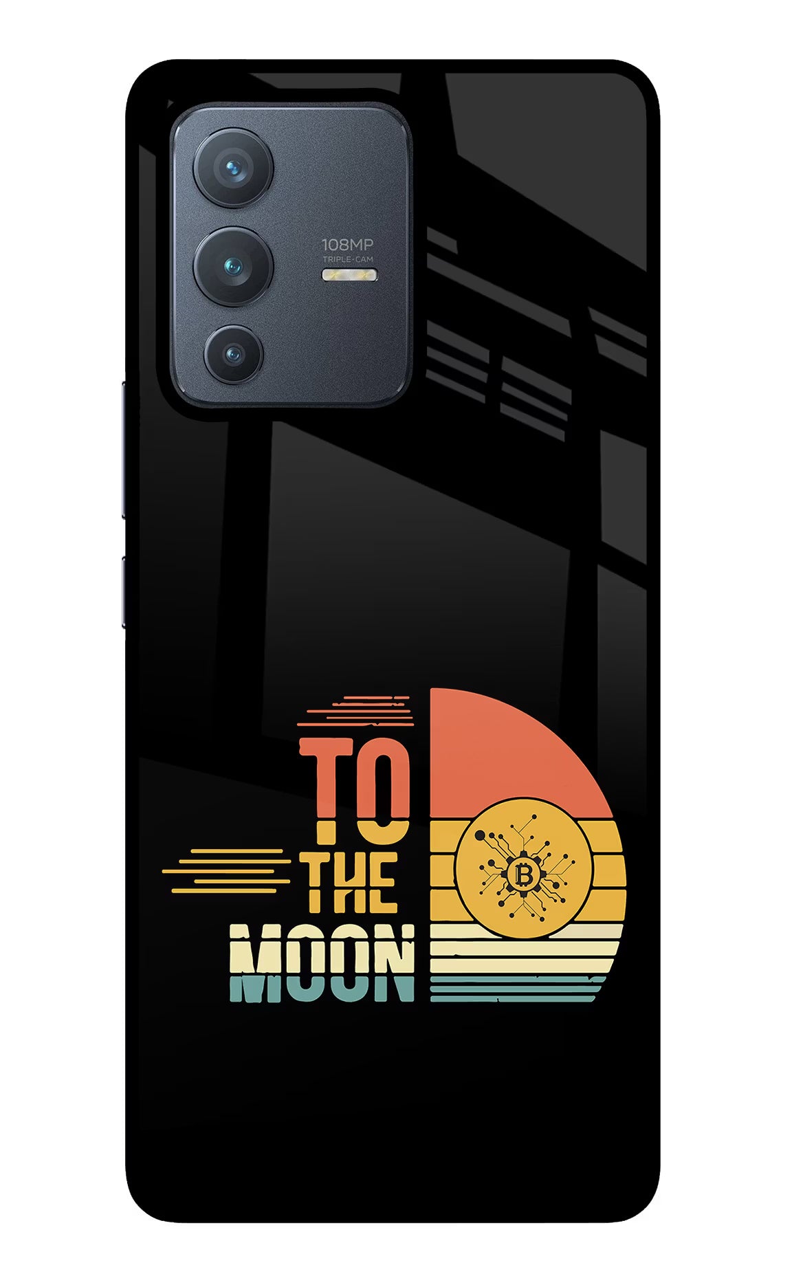 To the Moon Vivo V23 Pro 5G Glass Case Back Cover by Casekaro
