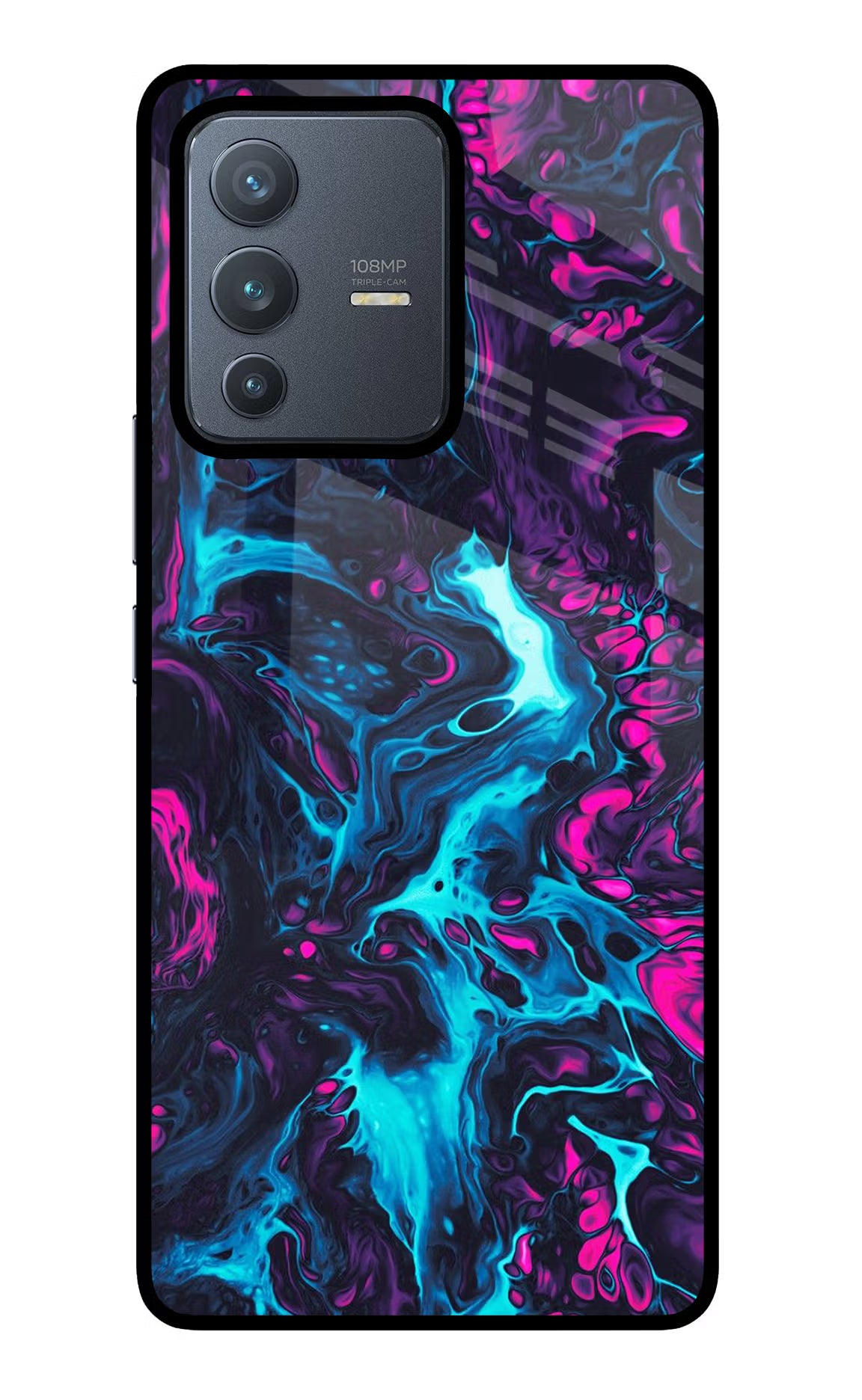 Abstract Vivo V23 Pro 5G Glass Case Back Cover by Casekaro