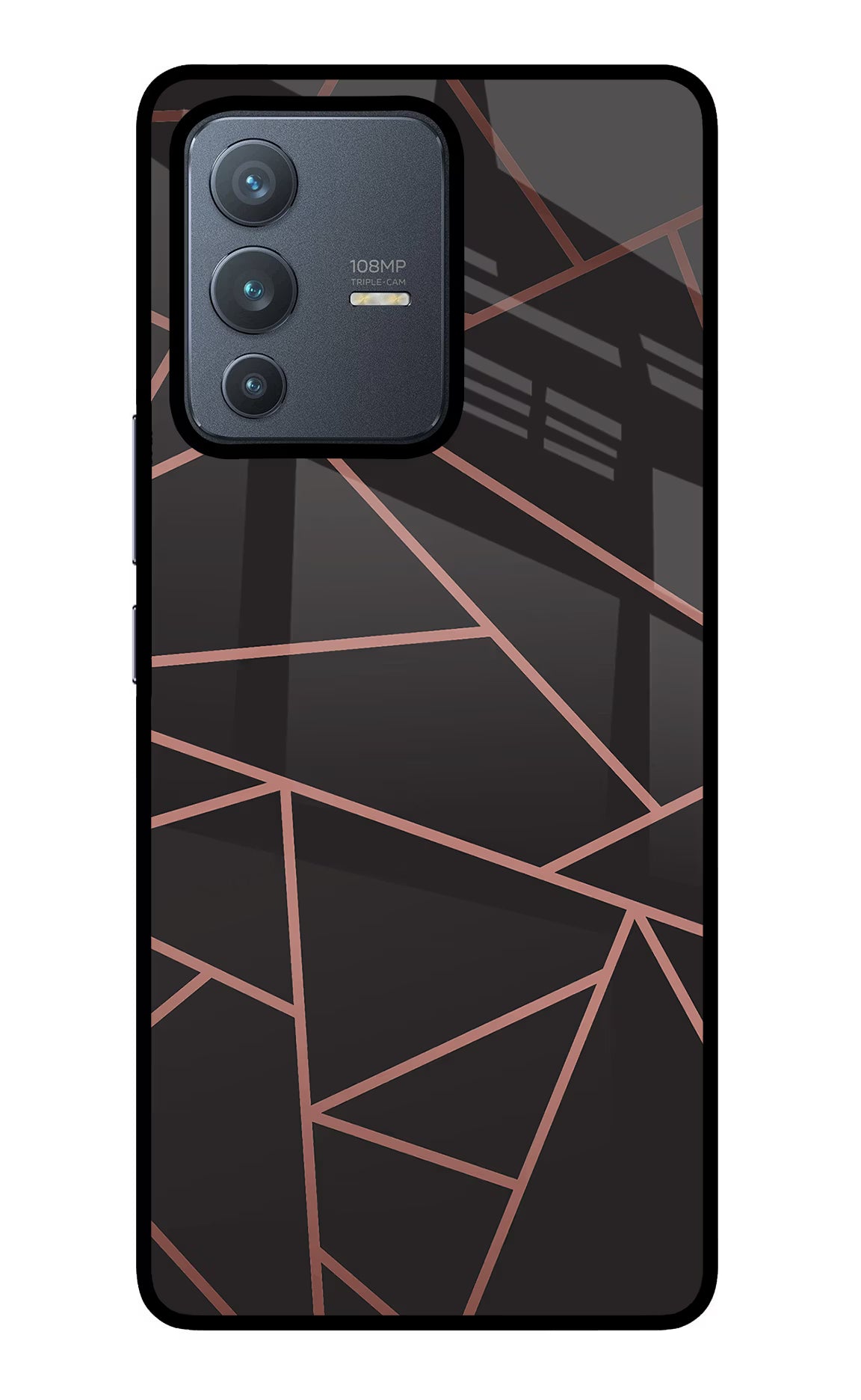 Geometric Pattern Vivo V23 Pro 5G Glass Case Back Cover by Casekaro