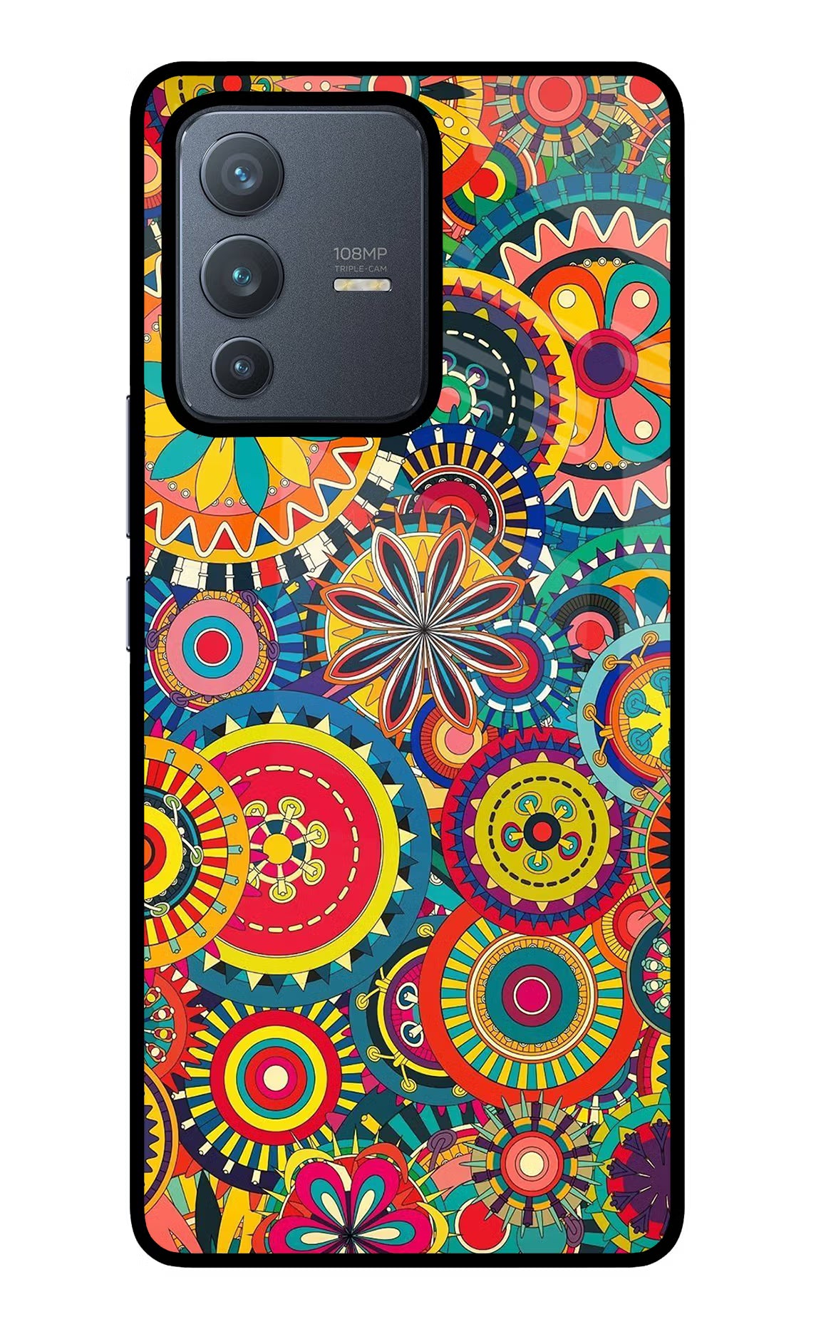 Gol Gol Art Vivo V23 Pro 5G Glass Case Back Cover by Casekaro