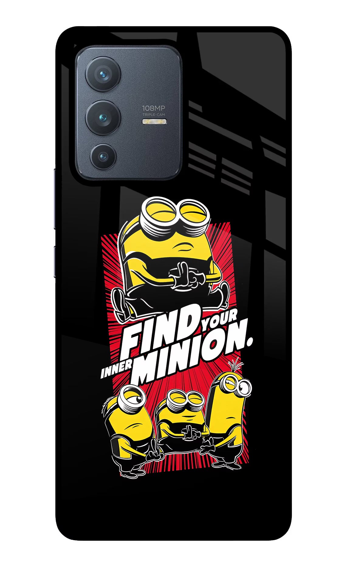 Find your inner Minion Vivo V23 Pro 5G Glass Case Back Cover by Casekaro