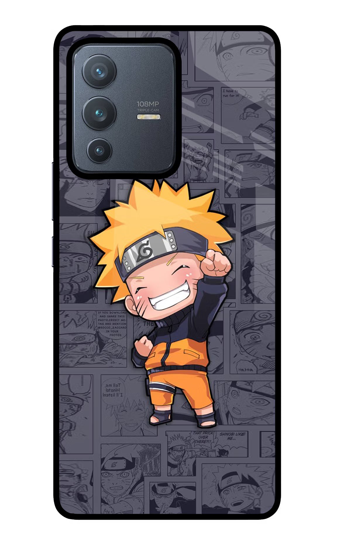 Chota Naruto Vivo V23 Pro 5G Glass Case Back Cover by Casekaro
