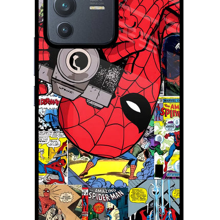 Spider Man Vivo V23 Pro 5G Glass Case Back Cover by Casekaro