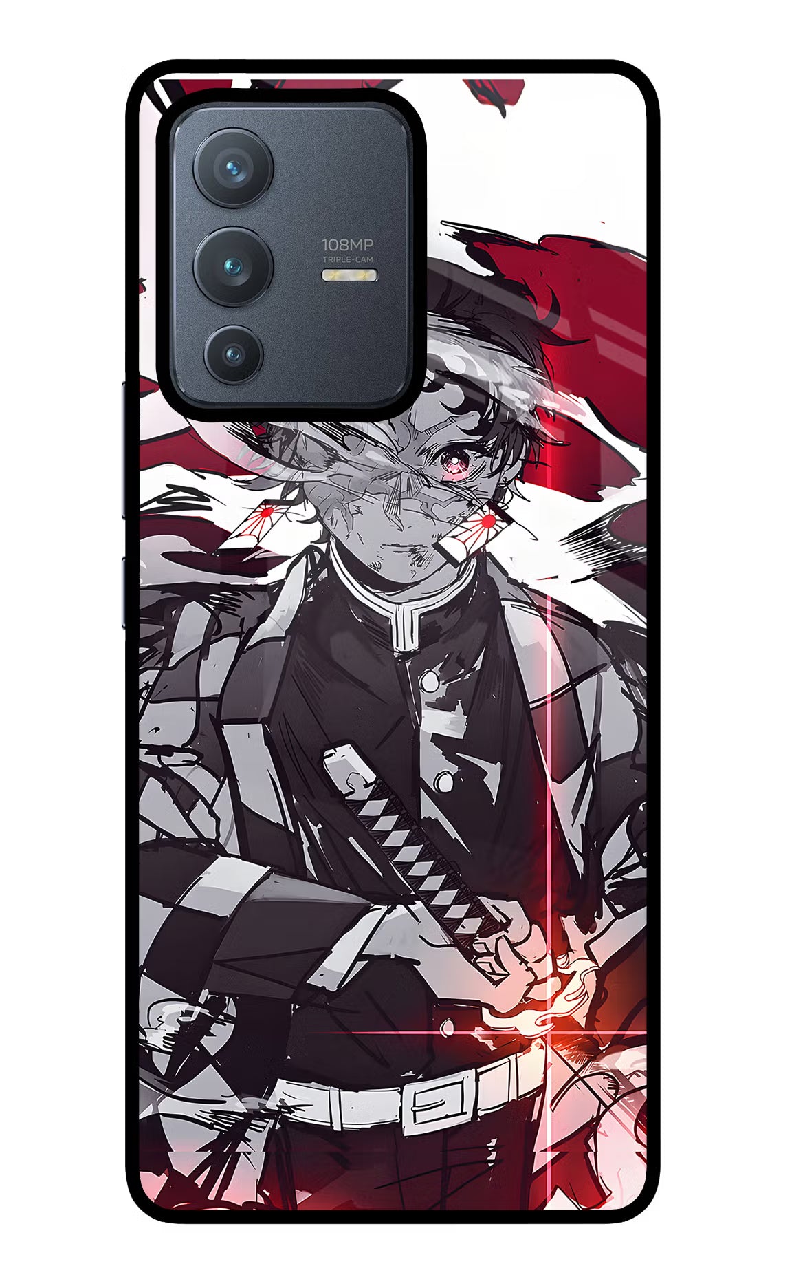 Demon Slayer Vivo V23 Pro 5G Glass Case Back Cover by Casekaro