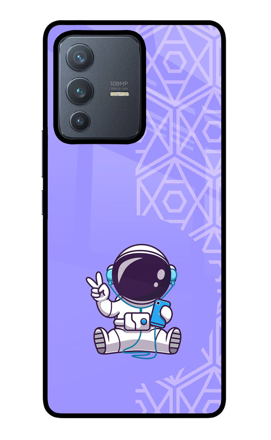 Cute Astronaut Chilling Vivo V23 Pro 5G Glass Case