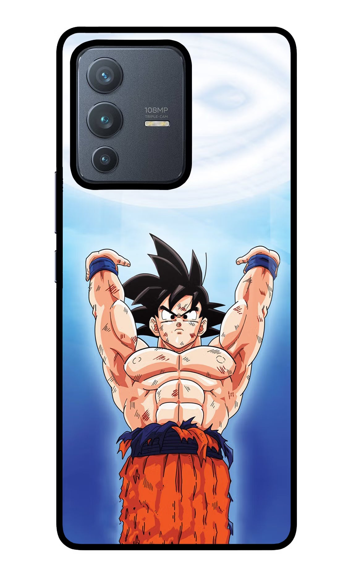 Goku Power Vivo V23 Pro 5G Glass Case Back Cover by Casekaro
