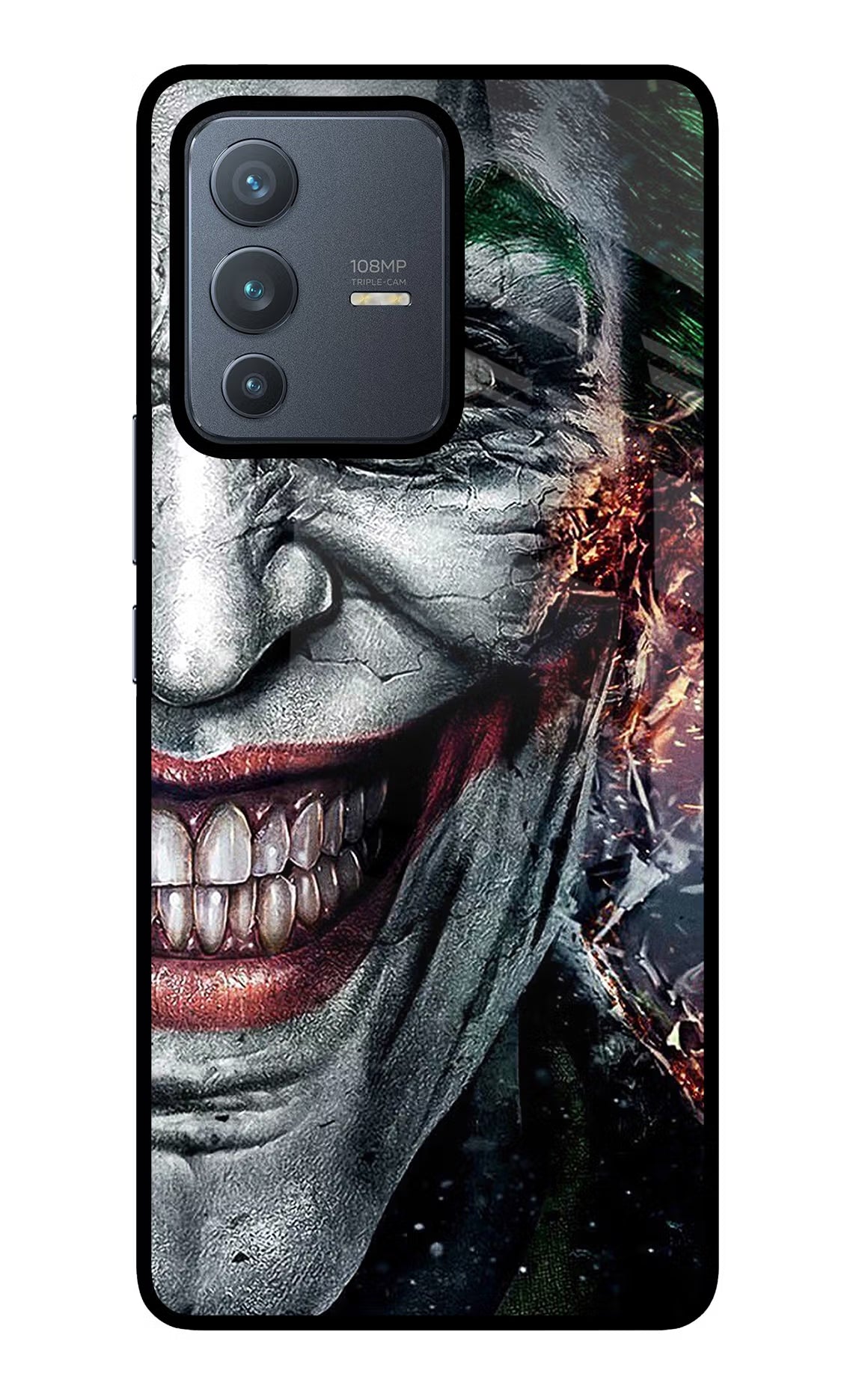 Joker Cam Vivo V23 Pro 5G Glass Case Back Cover by Casekaro
