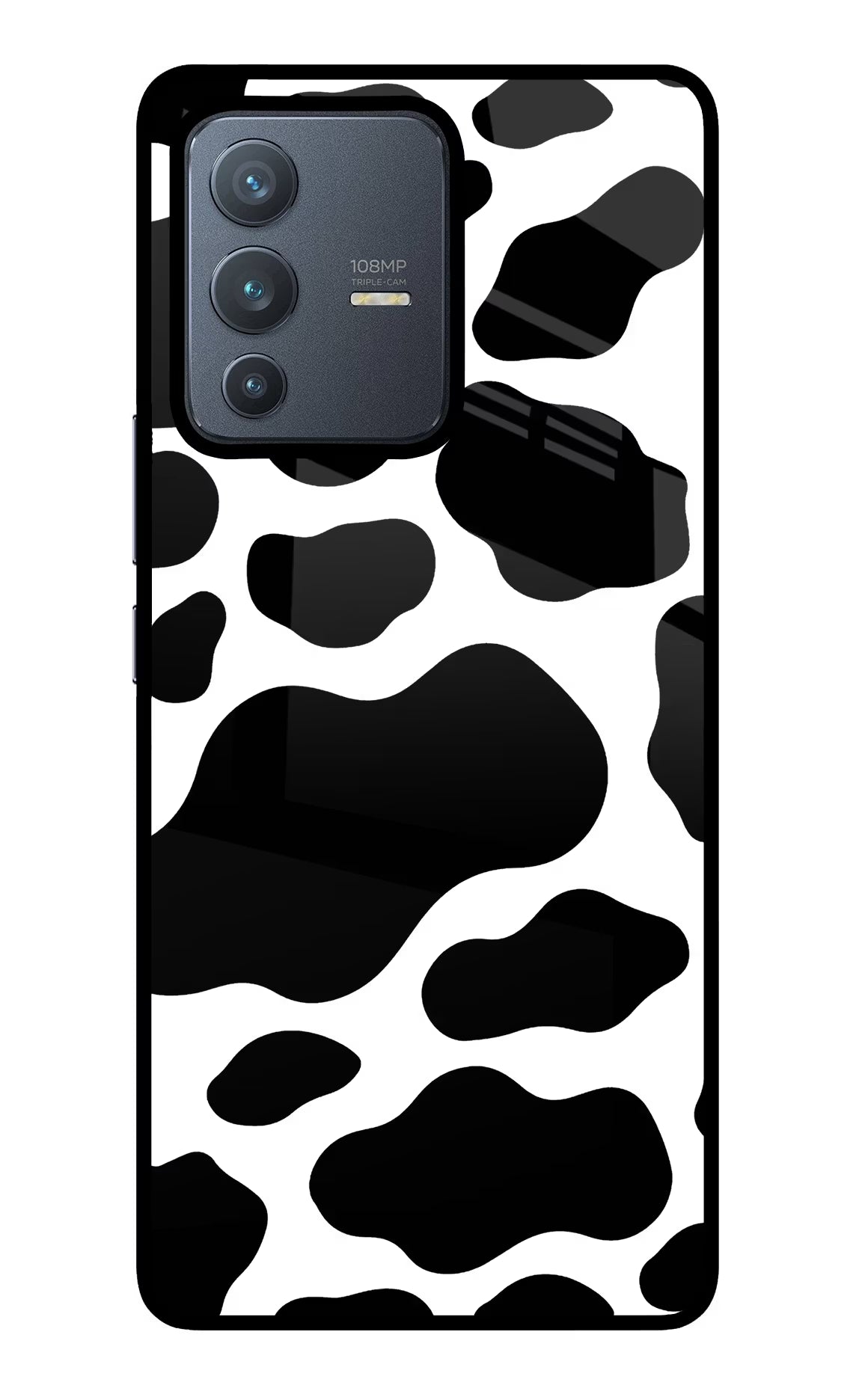Cow Spots Vivo V23 Pro 5G Glass Case Back Cover by Casekaro