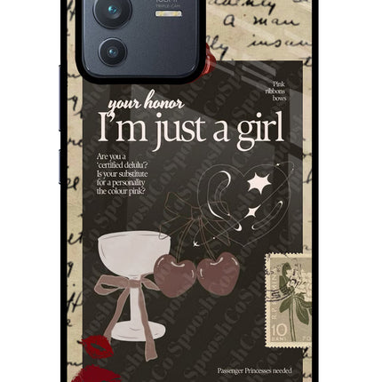 I am just a girl Vivo V23 Pro 5G Glass Case