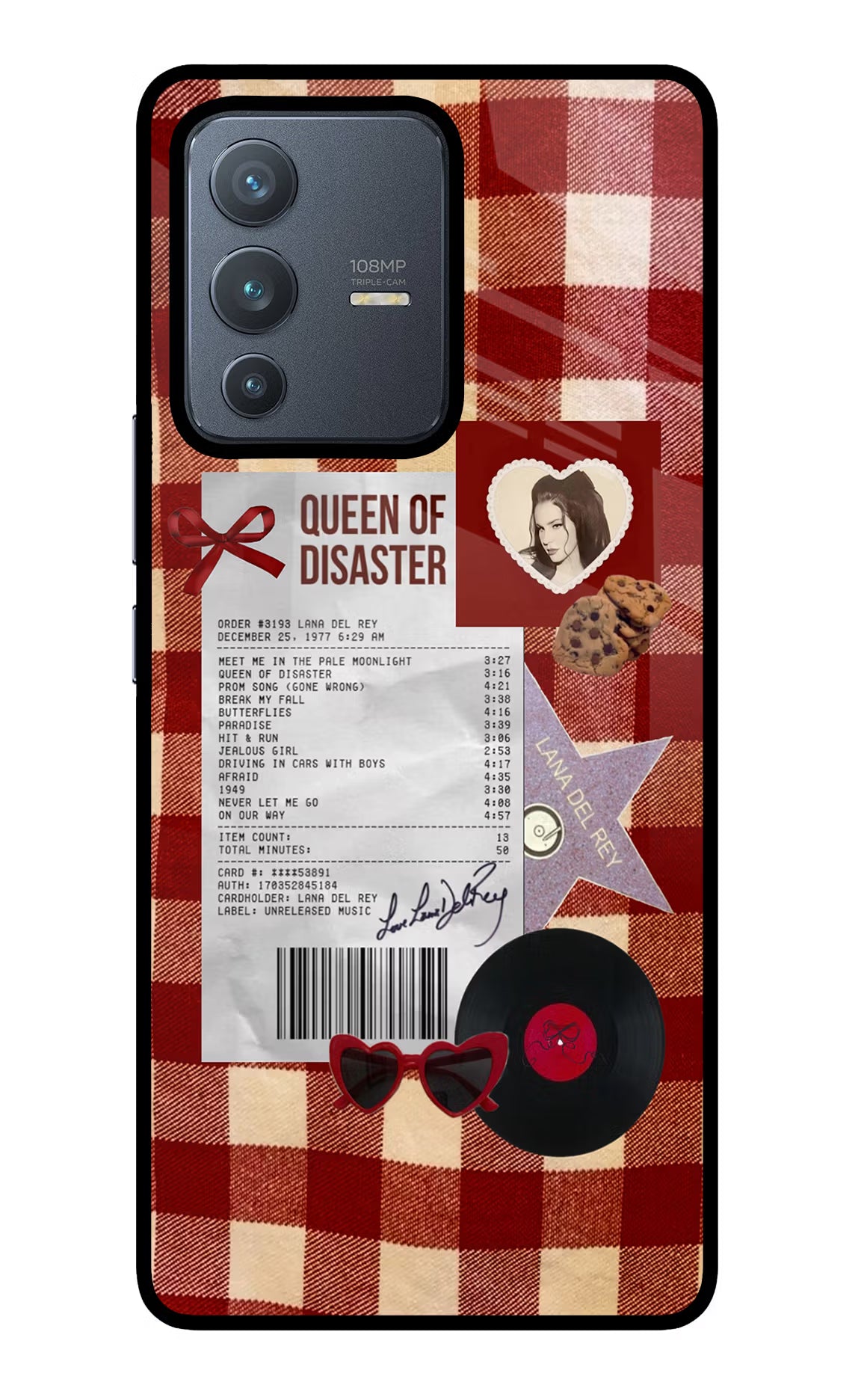 Queen of Disaster Vivo V23 Pro 5G Glass Case Back Cover by Casekaro