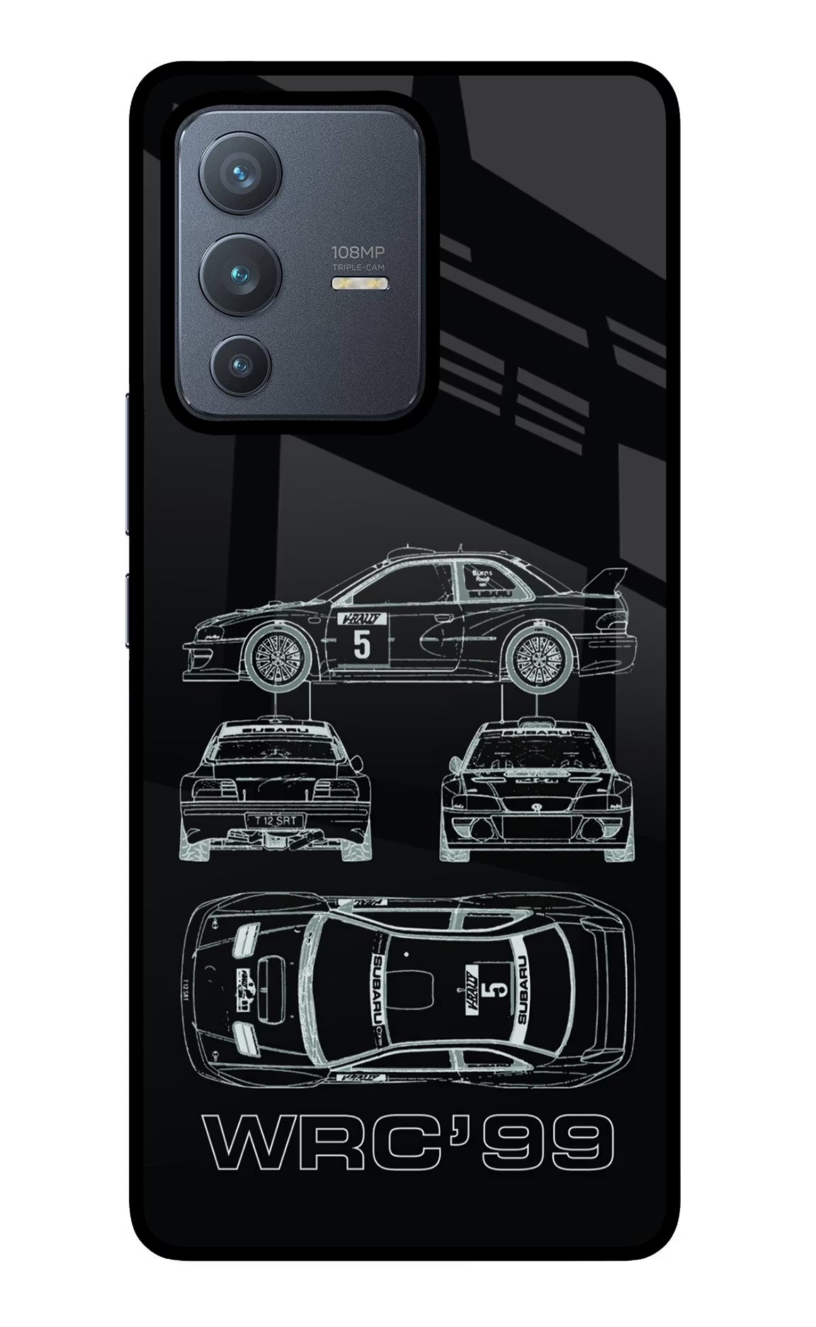 WRC'99 Vivo V23 Pro 5G Glass Case Back Cover by Casekaro
