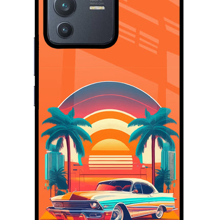 Palm Drive 80s Vivo V23 Pro 5G Glass Case
