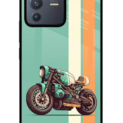 Striped Moto Drift Vivo V23 Pro 5G Glass Case