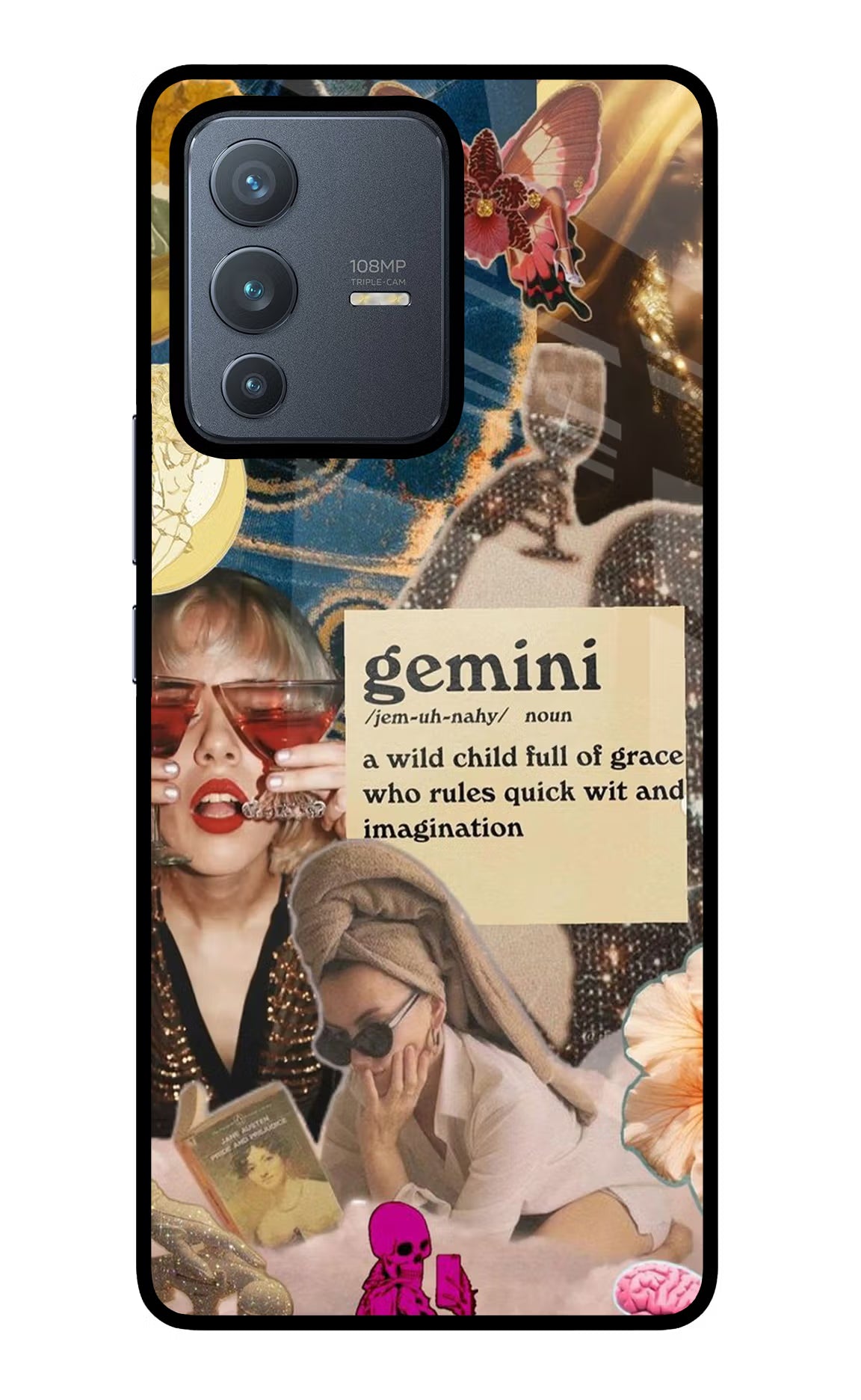 Gemini Zodiac Vivo V23 Pro 5G Glass Case