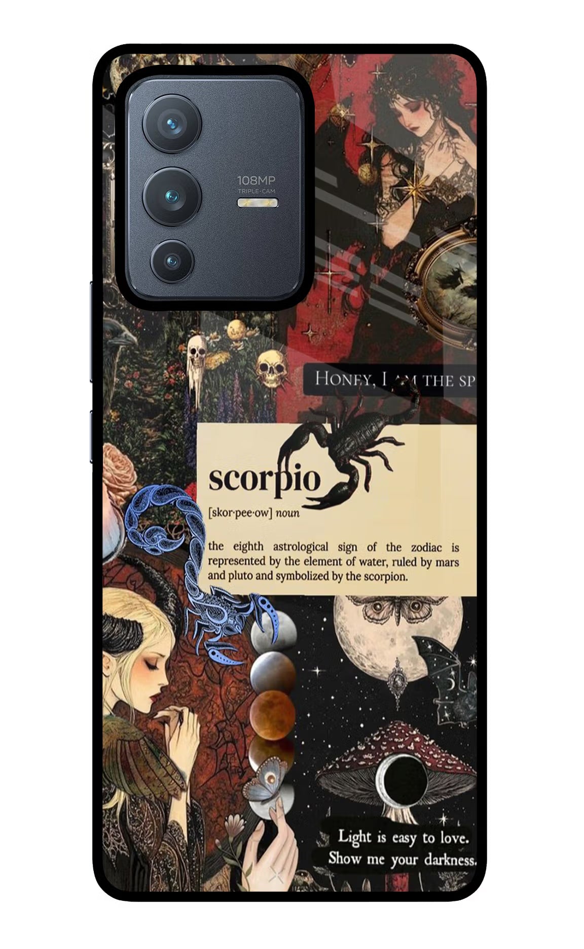 Scorpio Zodiac Vivo V23 Pro 5G Glass Case Back Cover by Casekaro