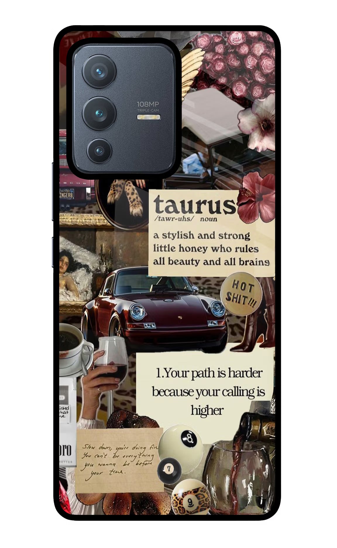 Taurus Zodiac Vivo V23 Pro 5G Glass Case