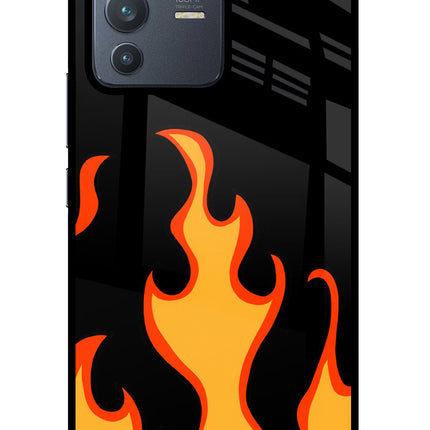 Fired Up – Black Vivo V23 Pro 5G Glass Case