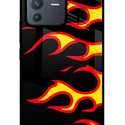 Side Sweep Flames Vivo V23 Pro 5G Glass Case