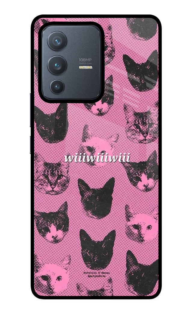 Pink Cats Vivo V23 Pro 5G Glass Case