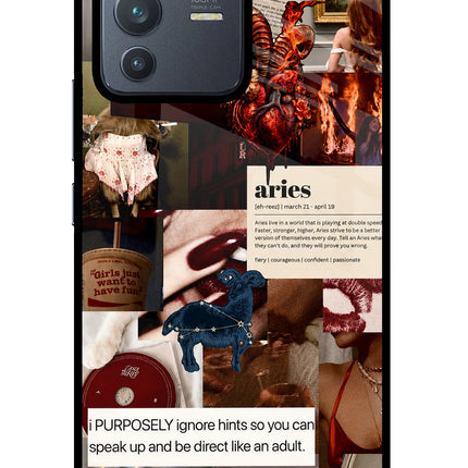 Zodiac Aries Vivo V23 Pro 5G Glass Case