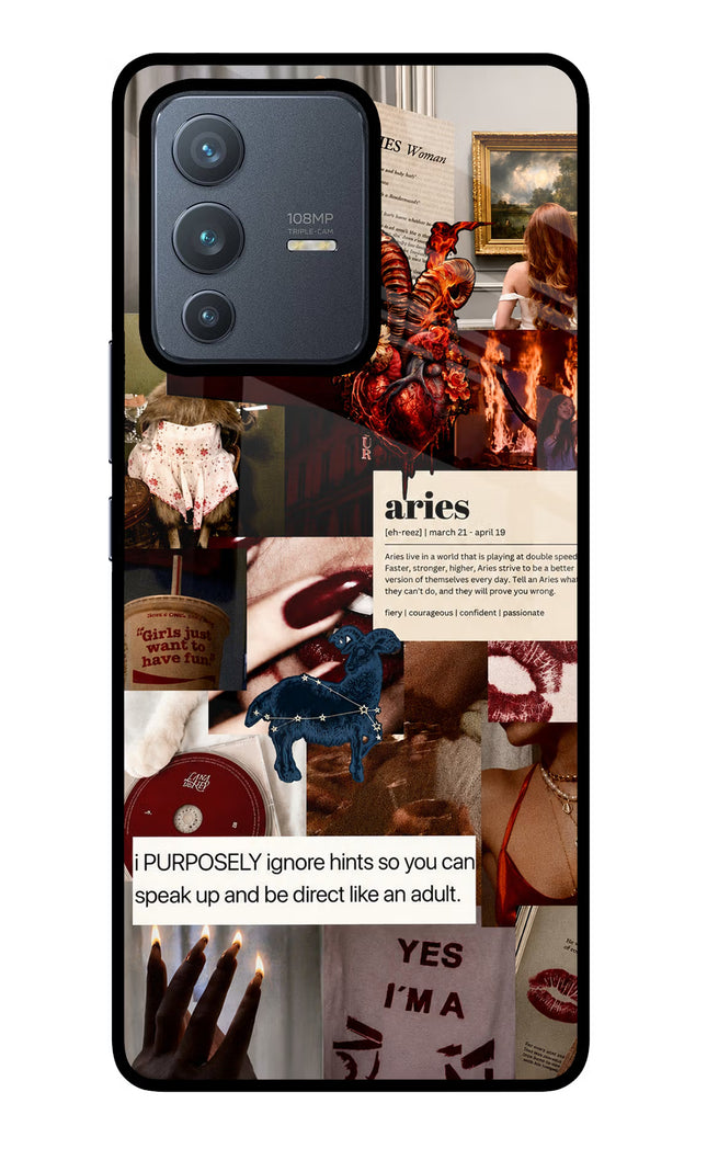 Zodiac Aries Vivo V23 Pro 5G Glass Case