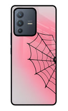 Pink Web Vivo V23 Pro 5G Glass Case