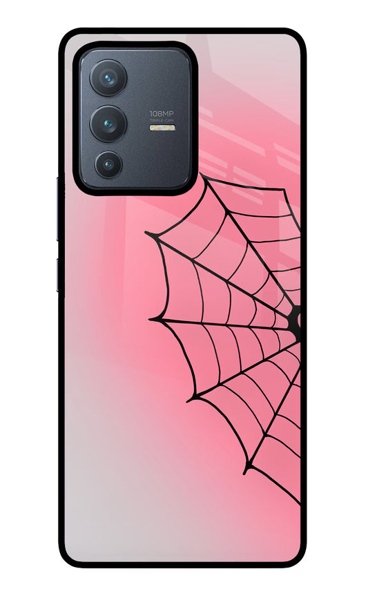 Pink Web Vivo V23 Pro 5G Glass Case