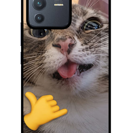 Silly Cat Call Vivo V23 Pro 5G Glass Case