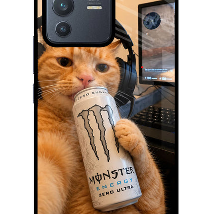 Gamer Cat Energy Vivo V23 Pro 5G Glass Case