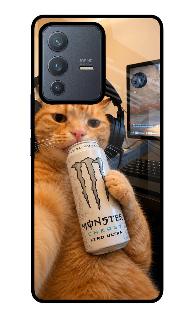 Gamer Cat Energy Vivo V23 Pro 5G Glass Case