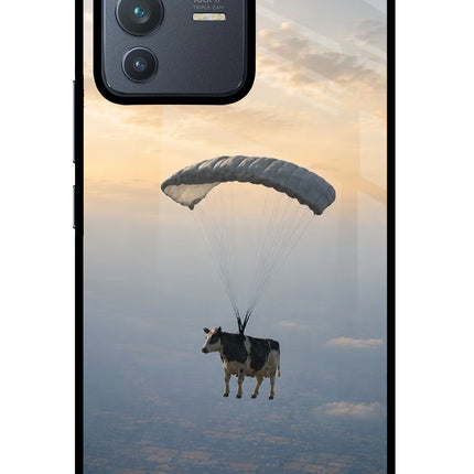 Skydiving Cow Vivo V23 Pro 5G Glass Case