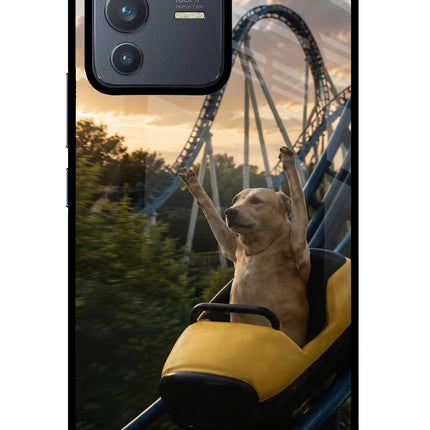 Rollercoaster Dog Vivo V23 Pro 5G Glass Case