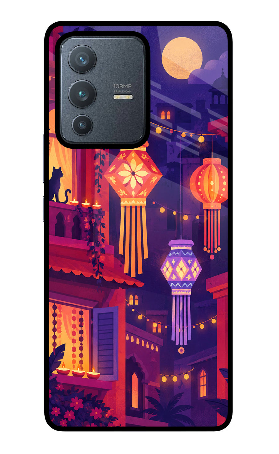Lantern Lane Vivo V23 Pro 5G Back Cover, Glass case