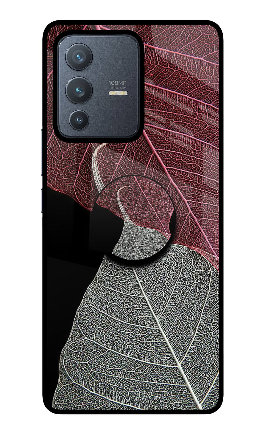 Leaf Pattern Vivo V23 Pro 5G Pop Case, Glass case