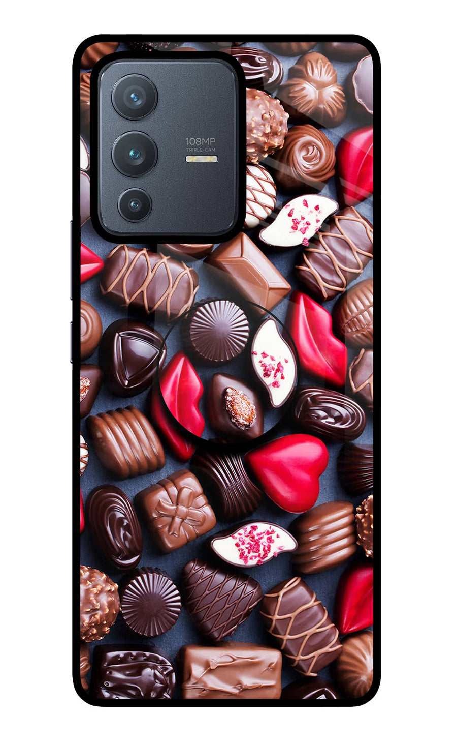 Chocolates Vivo V23 Pro 5G Pop Case, Glass case