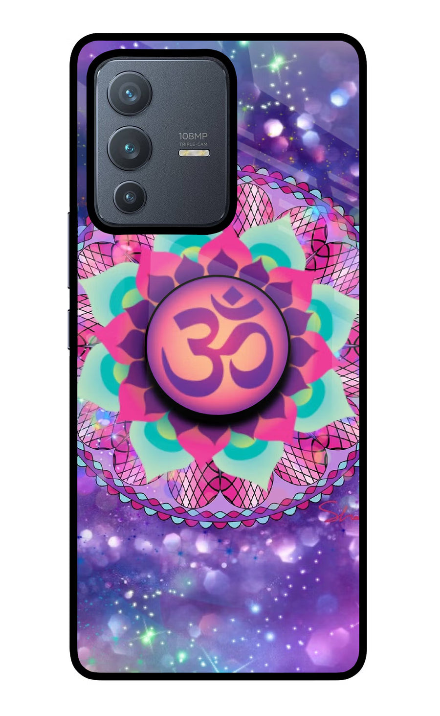 Om Purple Vivo V23 Pro 5G Pop Case, Glass case